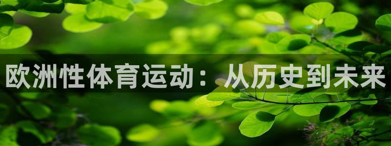 伟德国际kgame：欧洲性体育运动：从历史到未来